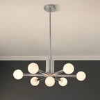 Thesis Stockholm chandelier, nickel, 7-bulb, 29 in, metal