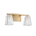 Thesis Valentin bathroom wall lamp, gold, 2-bulb, 15, metal and glass