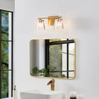 Thesis Valentin bathroom wall lamp, gold, 2-bulb, 15, metal and glass