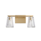 Thesis Valentin bathroom wall lamp, gold, 2-bulb, 15, metal and glass