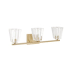 Thesis Valentin bathroom wall lamp, gold, 3-bulb, 24, in metal and glass