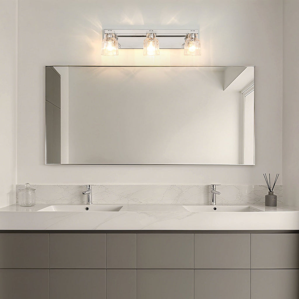 Dryden 24 1/4" Nickel Glass Vanity Light