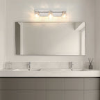 Dryden 24 1/4" Nickel Glass Vanity Light