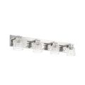 Thesis Dryden bathroom wall lamp, nickel, 4-bulb, 32, in metal and glass