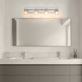Dryden 32" Nickel Glass Vanity Light