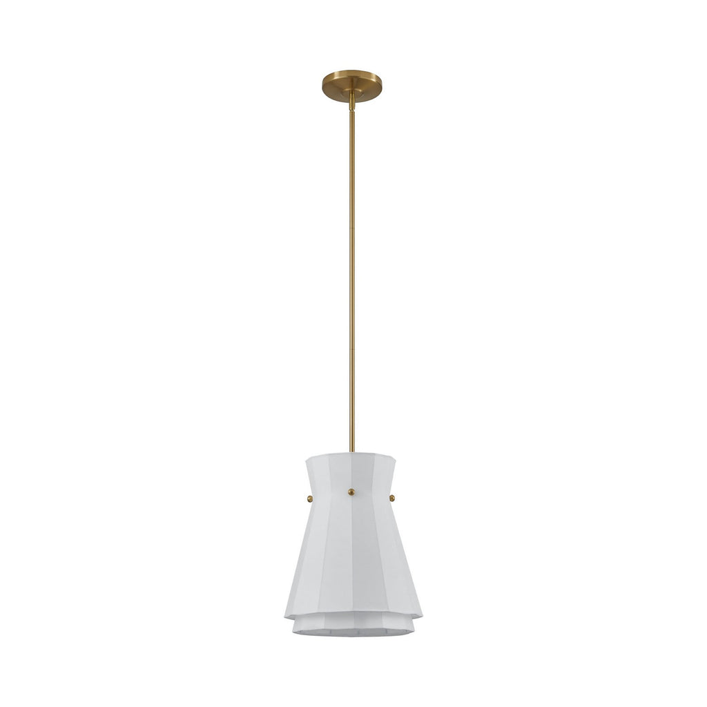 Thesis Bryony pendant light, white/gold, 12 in, fabric/metal