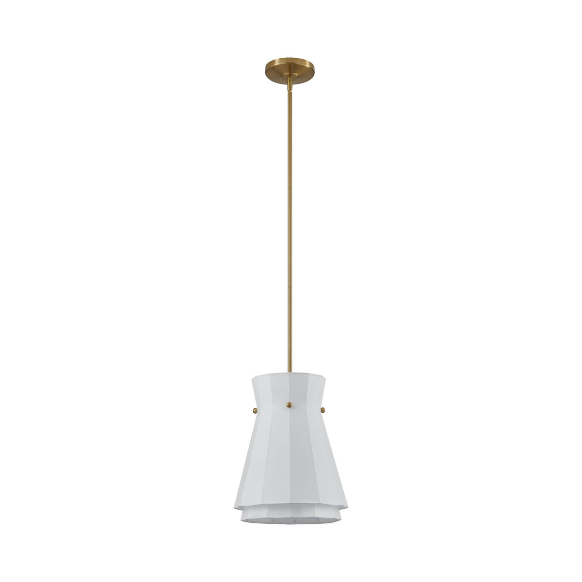 Thesis Bryony pendant light, white/gold, 12 in, fabric/metal