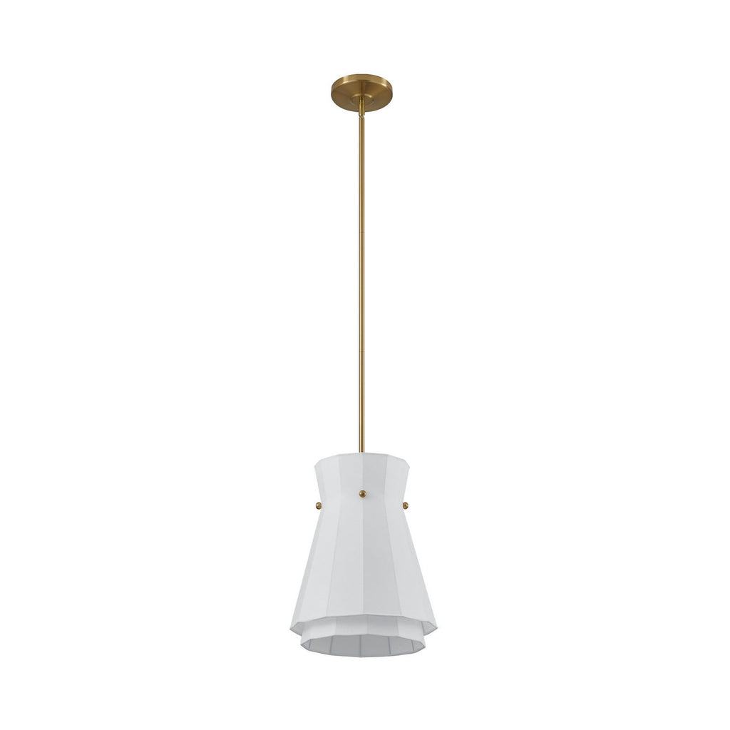 Thesis Bryony pendant light, white/gold, 12 in, fabric/metal