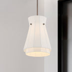 Thesis Bryony pendant light, white/bronze, 12 in fabric/metal