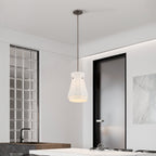 Thesis Bryony pendant light, white/bronze, 12 in fabric/metal