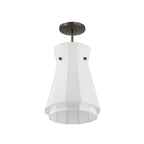 Thesis Bryony pendant light, white/bronze, 12 in fabric/metal