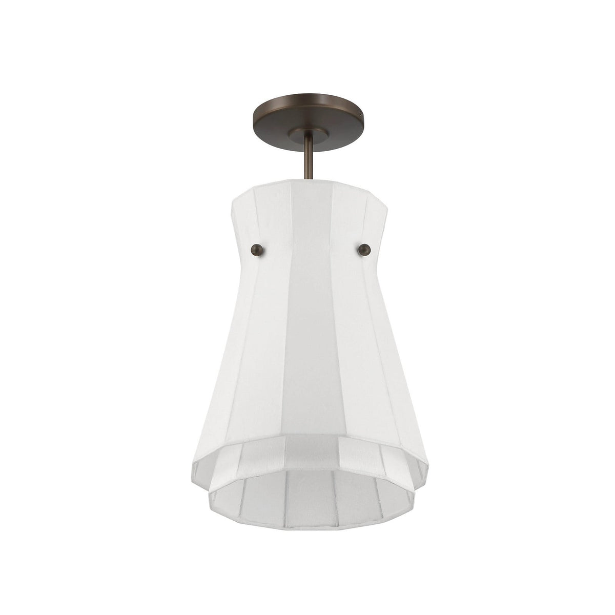 Thesis Bryony pendant light, white/bronze, 12 in fabric/metal
