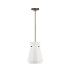 Thesis Bryony pendant light, white/bronze, 12 in fabric/metal