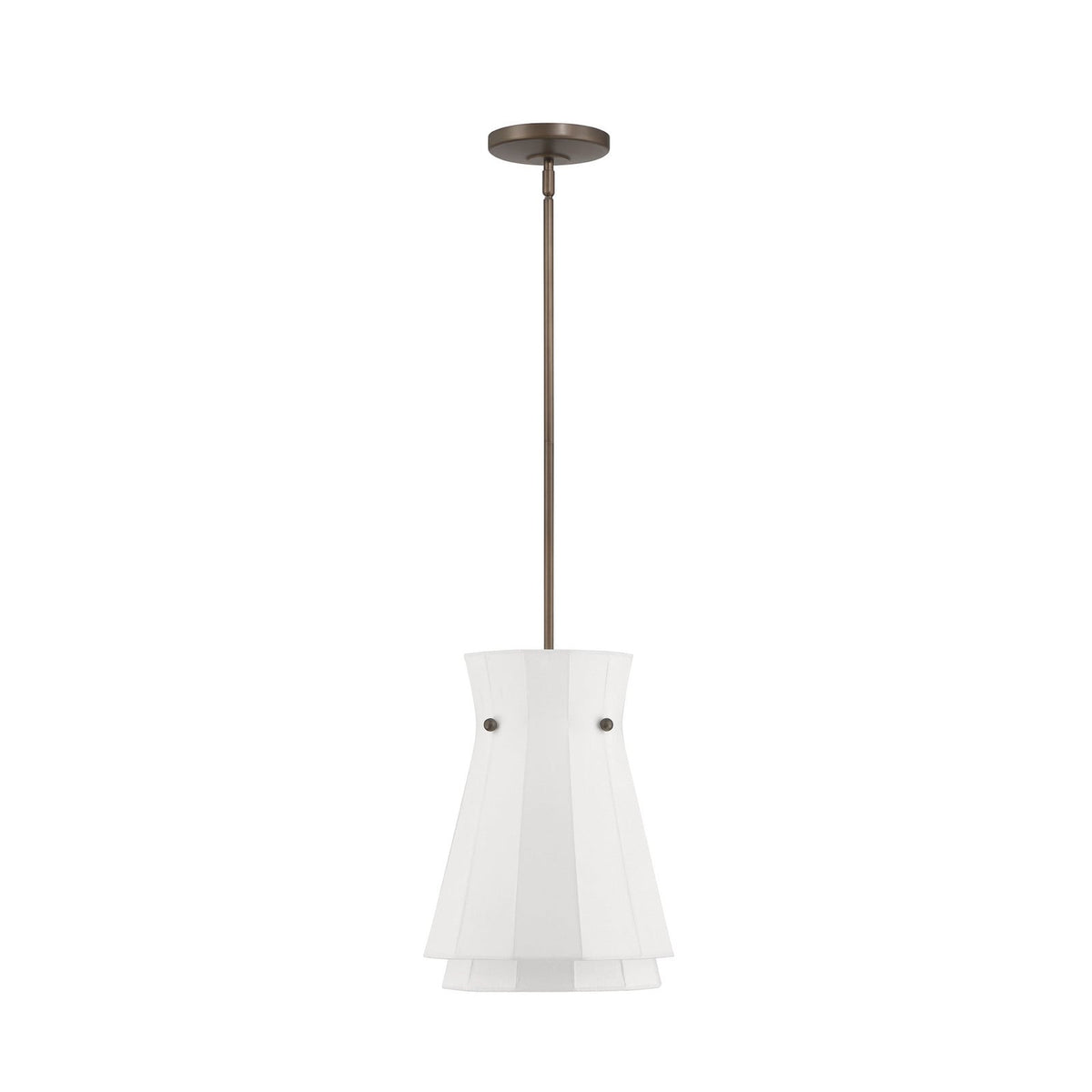 Thesis Bryony pendant light, white/bronze, 12 in fabric/metal