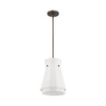 Thesis Bryony pendant light, white/bronze, 12 in fabric/metal