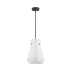 Thesis Bryony pendant light, white/bronze, 12 in fabric/metal