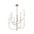 Thesis Calle LED chandelier, brass-coloured, 36 in, 9-bulb