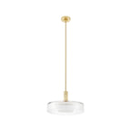 Thesis Como pendant light, gold-coloured, 18 in, metal/glass, E26
