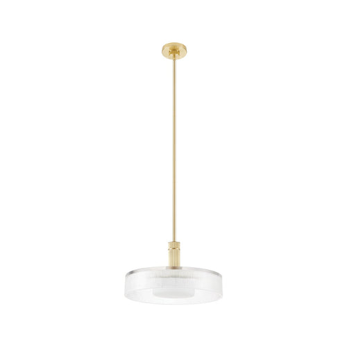 Thesis Como pendant light, gold-coloured, 18 in, metal/glass, E26