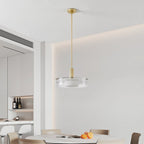Thesis Como pendant light, gold-coloured, 18 in, metal/glass, E26