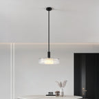Thesis Como pendant light, black, 18 in, metal/glass, E26