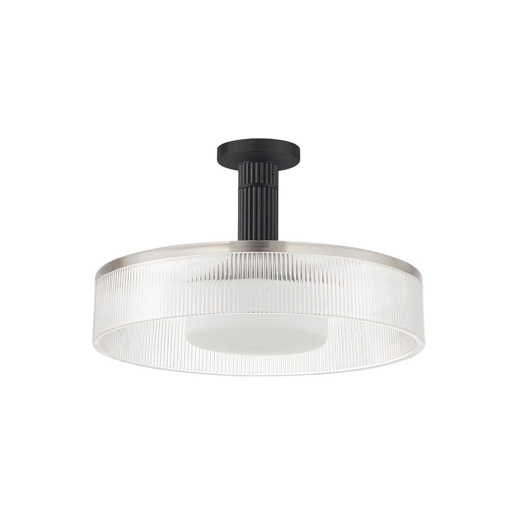 Thesis Como pendant light, black, 18 in, metal/glass, E26