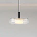 Thesis Como pendant light, black, 18 in, metal/glass, E26
