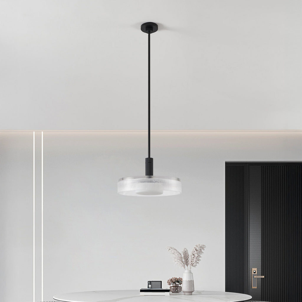 Como 18" Black Glass Pendant Light