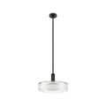 Thesis Como pendant light, black, 18 in, metal/glass, E26