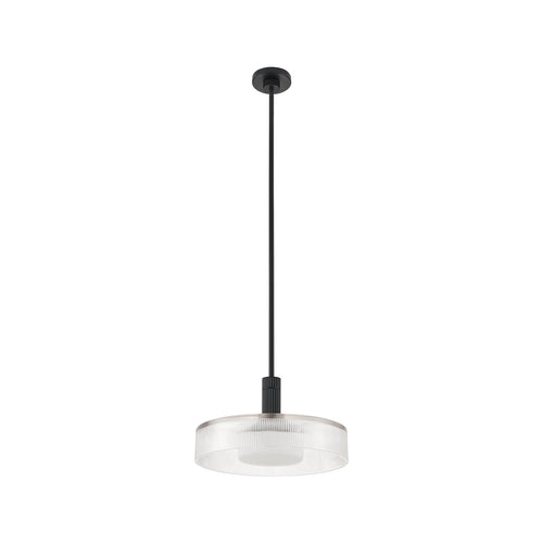 Thesis Como pendant light, black, 18 in, metal/glass, E26