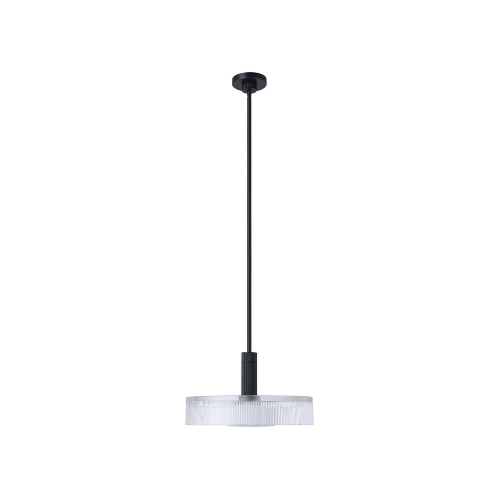 Thesis Como pendant light, black, 18 in, metal/glass, E26