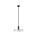 Thesis Como pendant light, black, 18 in, metal/glass, E26