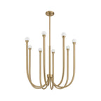 Thesis Dahlia chandelier, brass-coloured, 28 in, 8-bulb, G9