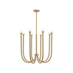 Thesis Dahlia chandelier, brass-coloured, 28 in, 8-bulb, G9