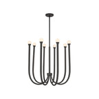 Thesis Dahlia Chandelier, black, 28-inch, 8-bulb, metal, G9