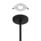 Thesis Dahlia Chandelier, black, 28-inch, 8-bulb, metal, G9