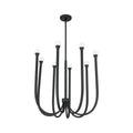 Thesis Dahlia Chandelier, black, 28-inch, 8-bulb, metal, G9