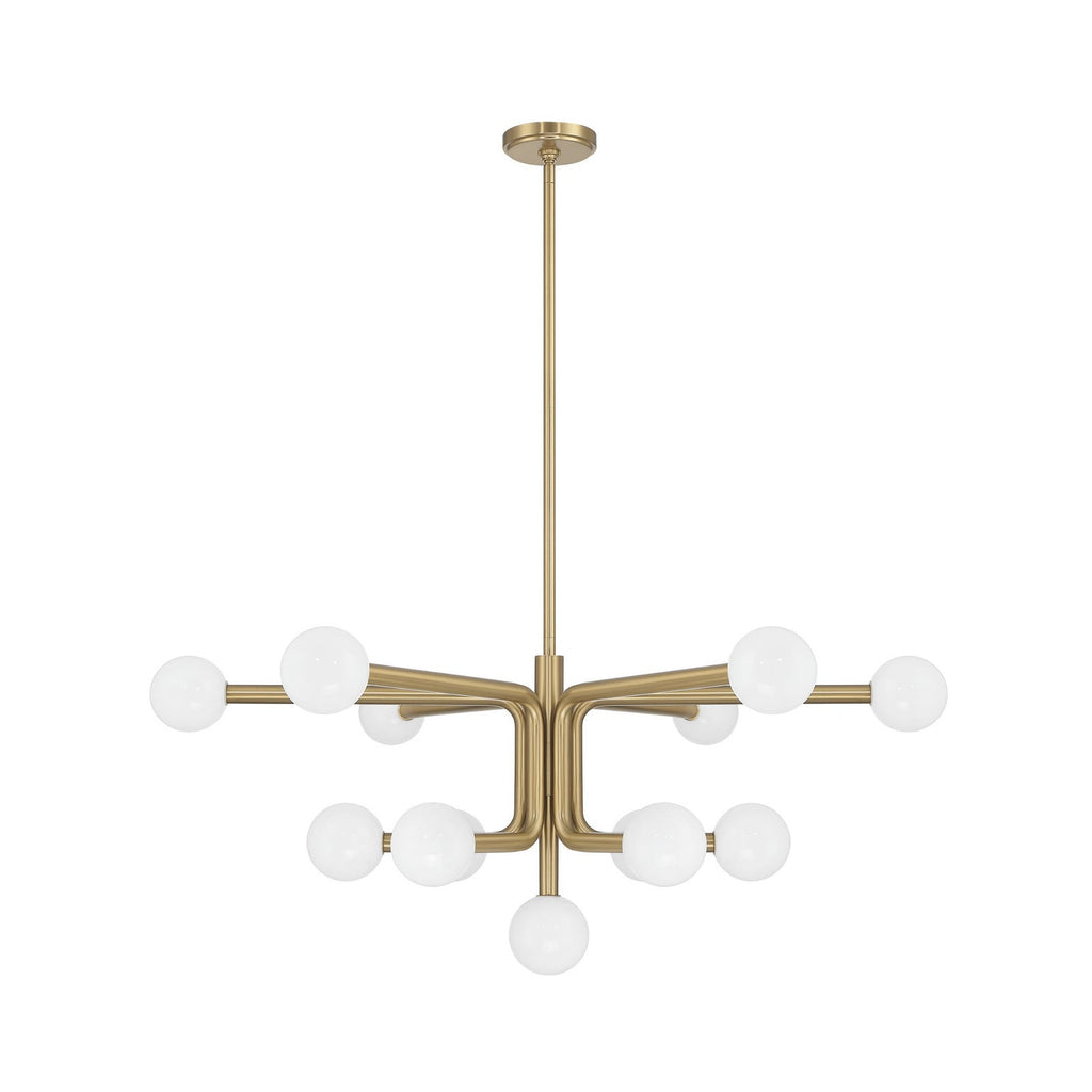 Thesis Stockholm chandelier, gold, 40 in, 8-bulb, metal