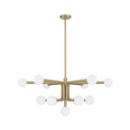 Thesis Stockholm chandelier, gold, 40 in, 8-bulb, metal