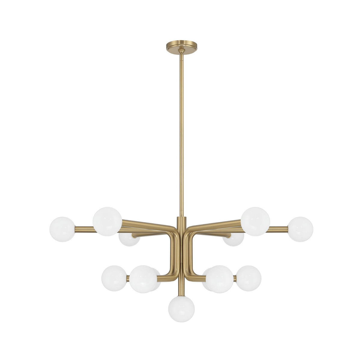 Thesis Stockholm chandelier, gold, 40 in, 8-bulb, metal