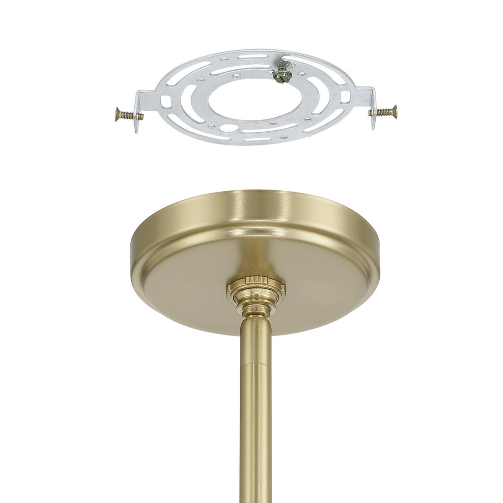Thesis Stockholm chandelier, gold, 40 in, 8-bulb, metal