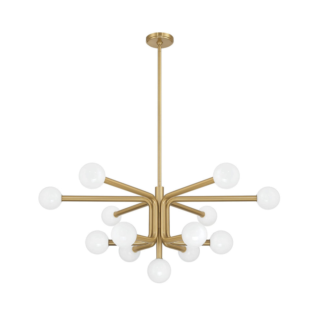 Thesis Stockholm chandelier, gold, 40 in, 8-bulb, metal