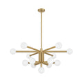 Thesis Stockholm chandelier, gold, 40 in, 8-bulb, metal