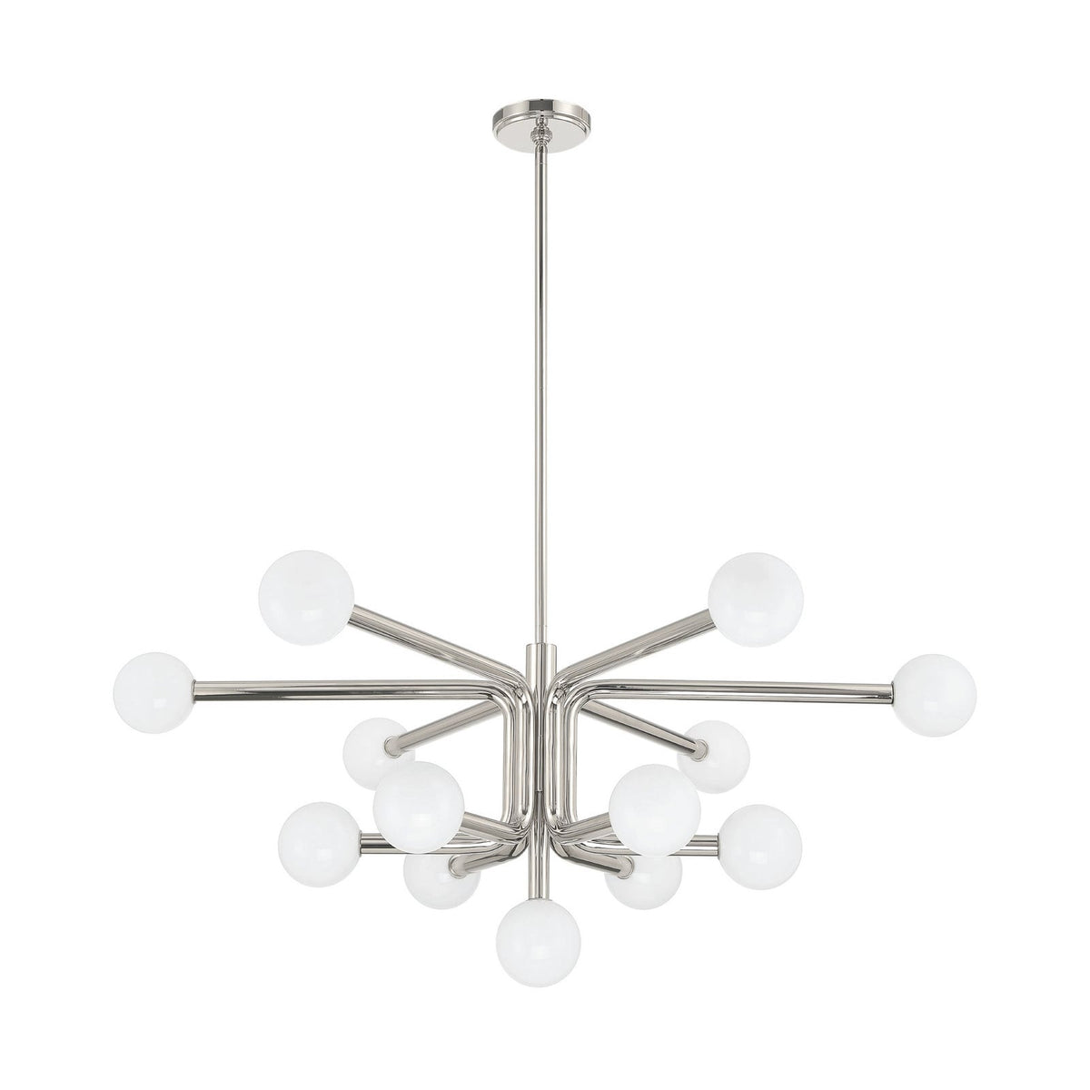 Thesis Stockholm chandelier, nickel, 40 in, 8-bulb, metal