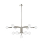Thesis Stockholm chandelier, nickel, 40 in, 8-bulb, metal