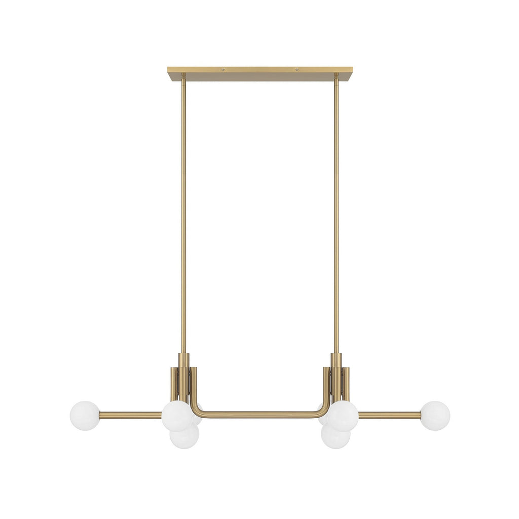 Thesis Stockholm pendant light, gold, 50 in, 8-bulb, metal