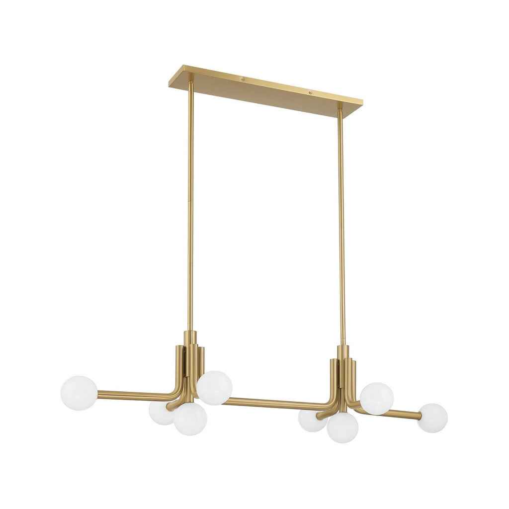 Thesis Stockholm pendant light, gold, 50 in, 8-bulb, metal