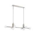 Thesis Stockholm pendant light, nickel, 50 in, 8-bulb, metal