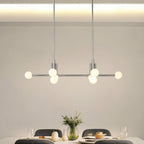 Thesis Stockholm pendant light, nickel, 50 in, 8-bulb, metal
