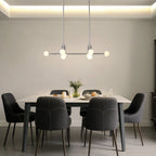 Thesis Stockholm pendant light, nickel, 50 in, 8-bulb, metal